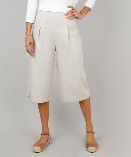 Calca-Feminina-Pantacourt-em-Linho-Kaki-9483104-Kaki_1 Calca-Feminina-Pantacourt-em-Linho-Kaki-9483104-Kaki_1