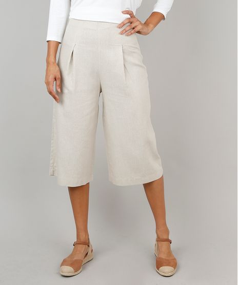 Calca-Feminina-Pantacourt-em-Linho-Kaki-9483104-Kaki_1