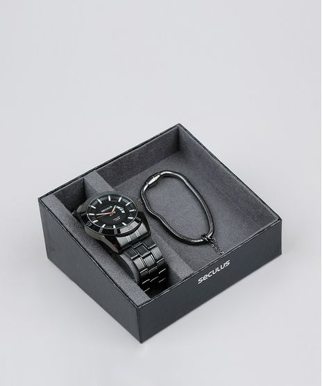 Kit-de-Relogio-Analogico-Seculus-Masculino---Pulseira---28960GPSVPA2K-Preto-9579345-Preto_1