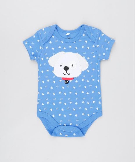Body-Infantil-Cachorro-Estampado-com-Ossinhos-Manga-Curta--Azul-9448729-Azul_1