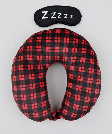 Kit-de-Apoio-de-Pescoco-Estampado-Xadrez---Tapa-Olho-Preto-9522191-Preto_1