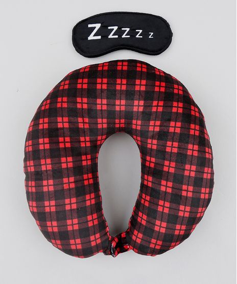 Kit-de-Apoio-de-Pescoco-Estampado-Xadrez---Tapa-Olho-Preto-9522191-Preto_1