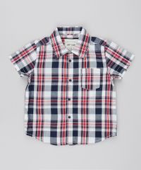 Camisa-Infantil-Estampada-Xadrez-com-Bolso-Manga-Curta-Off-White-9378803-Off_White_1