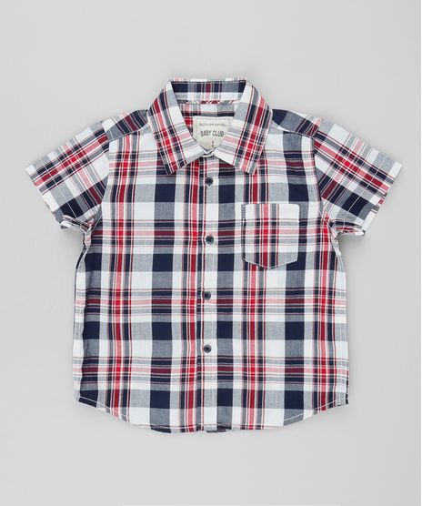 Camisa-Infantil-Estampada-Xadrez-com-Bolso-Manga-Curta-Off-White-9378803-Off_White_1
