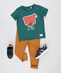 Camiseta-Infantil-Ursinhos--El-Papi--Manga-Curta-Gola-Redonda-Verde-Militar-9530777-Verde_Militar_3