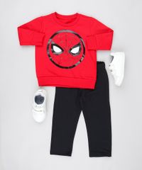 Conjunto-Infantil-Homem-Aranha-de-Blusao-Vermelho---Calca-em-Moletom-Preto-9502406-Preto_3