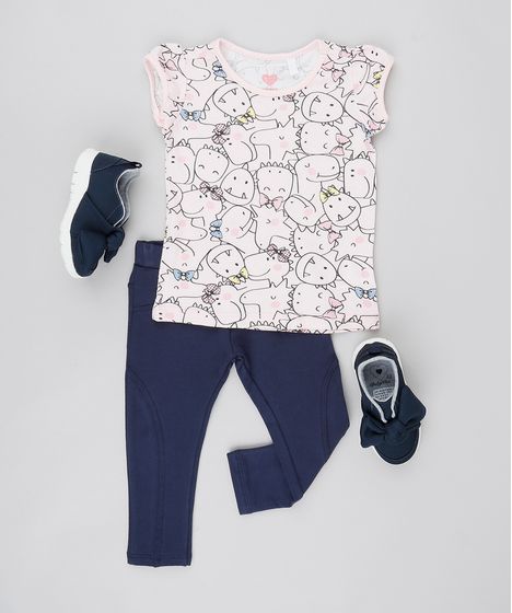 calça legging moletom infantil