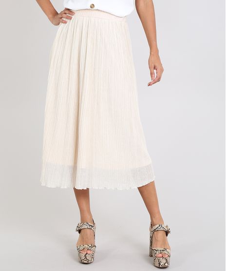 Saia-Midi-Feminina-Plissada-Kaki-9434363-Kaki_1