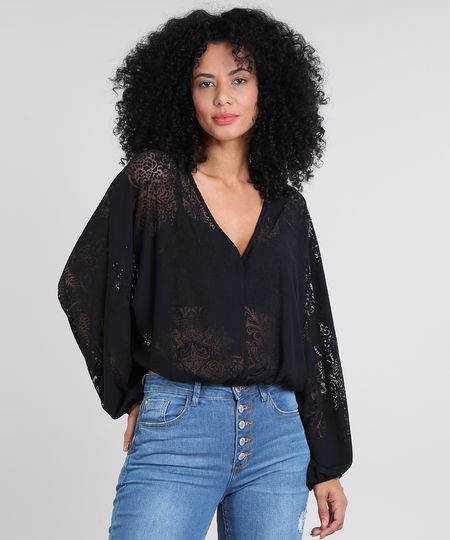 Blusa-Feminina-Ampla-Devore-com-Arabescos-Manga-Longa-Decote-V-Preto-9572023-Preto_1