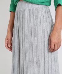 Saia-Midi-Feminina-Plissada-Cinza-Mescla-Claro-9434363-Cinza_Mescla_Claro_4