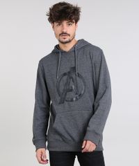 Blusao-Masculino-Os-Vingadores-com-Capuz-e-Bolso-em-Moletom-Cinza-Mescla-Escuro-9340182-Cinza_Mescla_Escuro_1