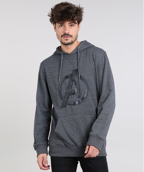 Blusao-Masculino-Os-Vingadores-com-Capuz-e-Bolso-em-Moletom-Cinza-Mescla-Escuro-9340182-Cinza_Mescla_Escuro_1