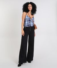 Regata-Feminina-Estampada-Xadrez-com-Botoes-Decote-V-Azul-9550988-Azul_3 Regata-Feminina-Estampada-Xadrez-com-Botoes-Decote-V-Azul-9550988-Azul_3