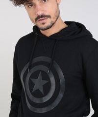 Blusao-Masculino-Capitao-America-com-Capuz-e-Bolso-em-Moletom-Preto-9340183-Preto_4