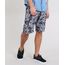 Bermuda-Masculina-Relaxed-Estampada-de-Folhagem-em-Moletom-Preta-9467474-Preto_1