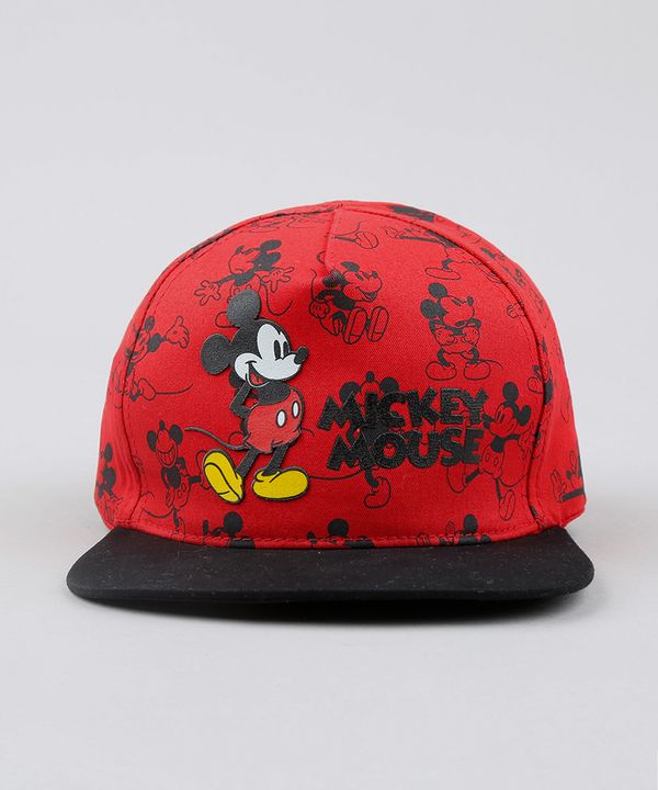 Boné Infantil Aba Reta Mickey Vermelho P