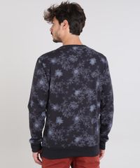 Blusao-Masculino-Estampado-Floral-em-Moletom-Gola-Careca-Preto-9486882-Preto_2