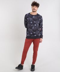 Blusao-Masculino-Estampado-Floral-em-Moletom-Gola-Careca-Preto-9486882-Preto_3