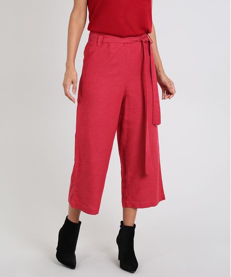 Calca-Feminina-Pantacourt-com-Faixa-Vermelho-9437590-Vermelho_1