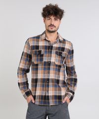 Camisa-Masculina-Estampada-Xadrez-com-Bolsos-em-Flanela-Manga-Longa-Caramelo-9383368-Caramelo_1 Camisa-Masculina-Estampada-Xadrez-com-Bolsos-em-Flanela-Manga-Longa-Caramelo-9383368-Caramelo_1