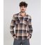 Camisa-Masculina-Estampada-Xadrez-com-Bolsos-em-Flanela-Manga-Longa-Caramelo-9383368-Caramelo_1
