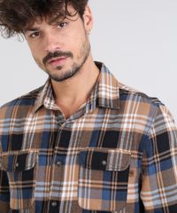Camisa-Masculina-Estampada-Xadrez-com-Bolsos-em-Flanela-Manga-Longa-Caramelo-9383368-Caramelo_4 Camisa-Masculina-Estampada-Xadrez-com-Bolsos-em-Flanela-Manga-Longa-Caramelo-9383368-Caramelo_4