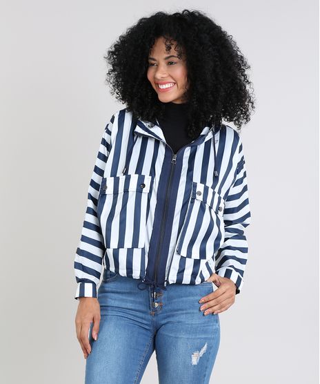 Jaqueta-Corta-Vento-Feminina-Listrada-com-Bolsos--Azul-Marinho-9375325-Azul_Marinho_1