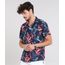 Camisa-Masculina-Estampada-Floral-com-Bolso-Manga-Curta-Azul-Marinho-9525307-Azul_Marinho_1