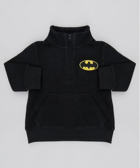 Blusao-Infantil-Batman-em-Fleece-com-Meio-Ziper-Preto-9337033-Preto_1