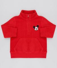 Blusao-Infantil-Mickey-em-Fleece-com-Meio-Ziper-Vermelho-9337040-Vermelho_1