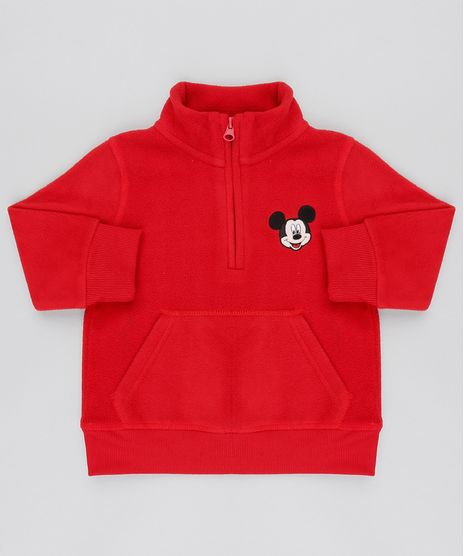 Blusao-Infantil-Mickey-em-Fleece-com-Meio-Ziper-Vermelho-9337040-Vermelho_1