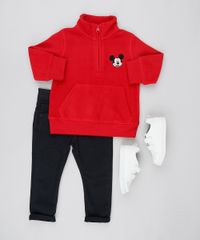 Blusao-Infantil-Mickey-em-Fleece-com-Meio-Ziper-Vermelho-9337040-Vermelho_3
