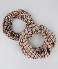 Kit-de-2-Lencos-Femininos-Estampados-Bege-9401558-Bege_1