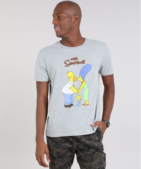 Camiseta-Masculina-Os-Simpsons-Manga-Curta-Gola-Careca-Cinza-Mescla-9607967-Cinza_Mescla_1