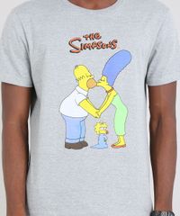 Camiseta-Masculina-Os-Simpsons-Manga-Curta-Gola-Careca-Cinza-Mescla-9607967-Cinza_Mescla_5