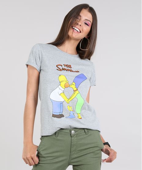 Blusa-Feminina-Os-Simpsons-Manga-Curta-Decote-Redondo-Cinza-Mescla-9609078-Cinza_Mescla_1