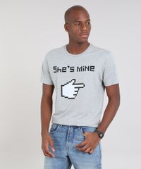Camiseta-Masculina--She-s-Mine--Manga-Curta-Gola-Careca-Cinza-Mescla-9607960-Cinza_Mescla_1
