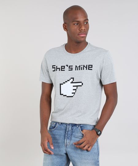 Camiseta-Masculina--She-s-Mine--Manga-Curta-Gola-Careca-Cinza-Mescla-9607960-Cinza_Mescla_1 Camiseta-Masculina--She-s-Mine--Manga-Curta-Gola-Careca-Cinza-Mescla-9607960-Cinza_Mescla_1