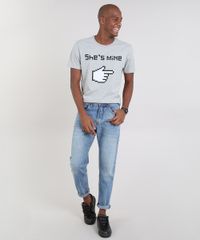 Camiseta-Masculina--She-s-Mine--Manga-Curta-Gola-Careca-Cinza-Mescla-9607960-Cinza_Mescla_3