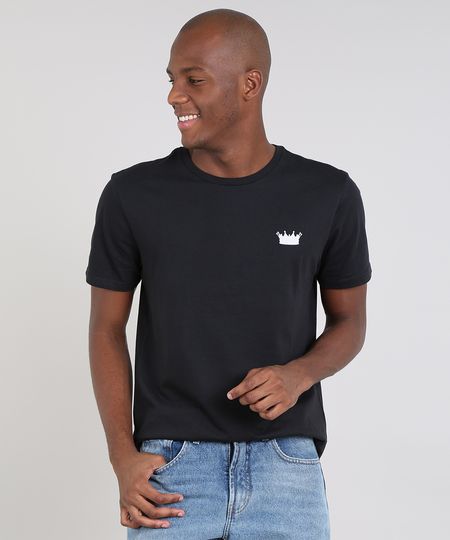 Camiseta-Masculina--King--Manga-Curta-Gola-Careca-Preta-9607966-Preto_1 Camiseta-Masculina--King--Manga-Curta-Gola-Careca-Preta-9607966-Preto_1