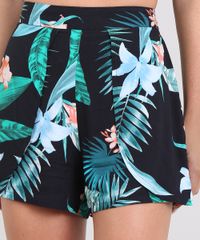 Short-Feminino-Estampado-de-Folhagens-com-Sobreposicao-Preto-9567360-Preto_5