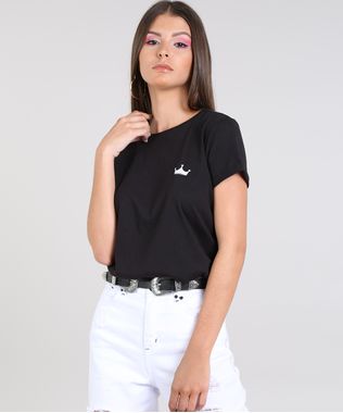 Blusa-Feminina--Queen--Manga-Curta-Decote-Redondo-Preta-9609585-Preto_1