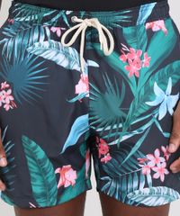 Short-Masculino-Estampado-de-Folhagens-com-Bolsos-Preto-9562905-Preto_2