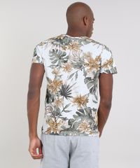 Camiseta-Masculina-Slim-Fit-Estampada-de-Folhagens-Manga-Curta-Gola-Careca-Cinza-Mescla-Claro-9341817-Cinza_Mescla_Claro_2