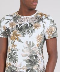 Camiseta-Masculina-Slim-Fit-Estampada-de-Folhagens-Manga-Curta-Gola-Careca-Cinza-Mescla-Claro-9341817-Cinza_Mescla_Claro_4