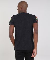 Camiseta-Masculina-Slim-Fit-com-Estampa-de-Cobra-Manga-Curta-Gola-Careca-Preta-9524263-Preto_2