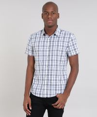 Camisa-Masculina-Slim-Estampada-Xadrez-Manga-Curta-Off-White-9436427-Off_White_1