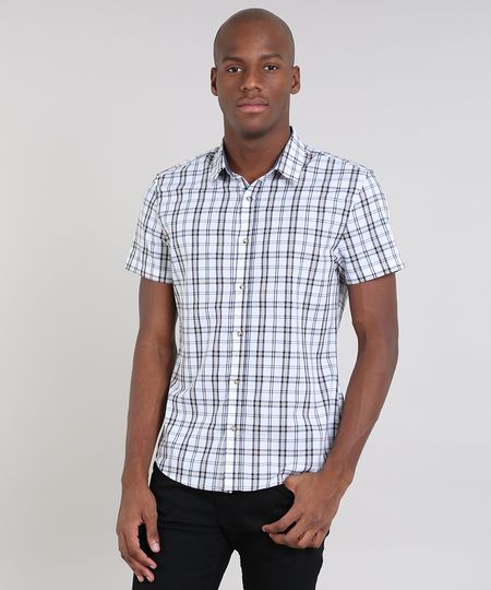 Camisa-Masculina-Slim-Estampada-Xadrez-Manga-Curta-Off-White-9436427-Off_White_1