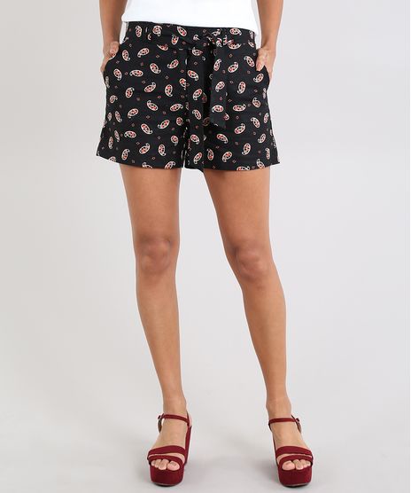 Short-Feminino-Estampado-Paisley-em-Linho-Preta-9425335-Preto_1