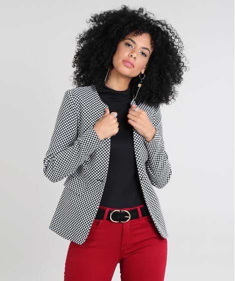 blazer preto feminino c&a
